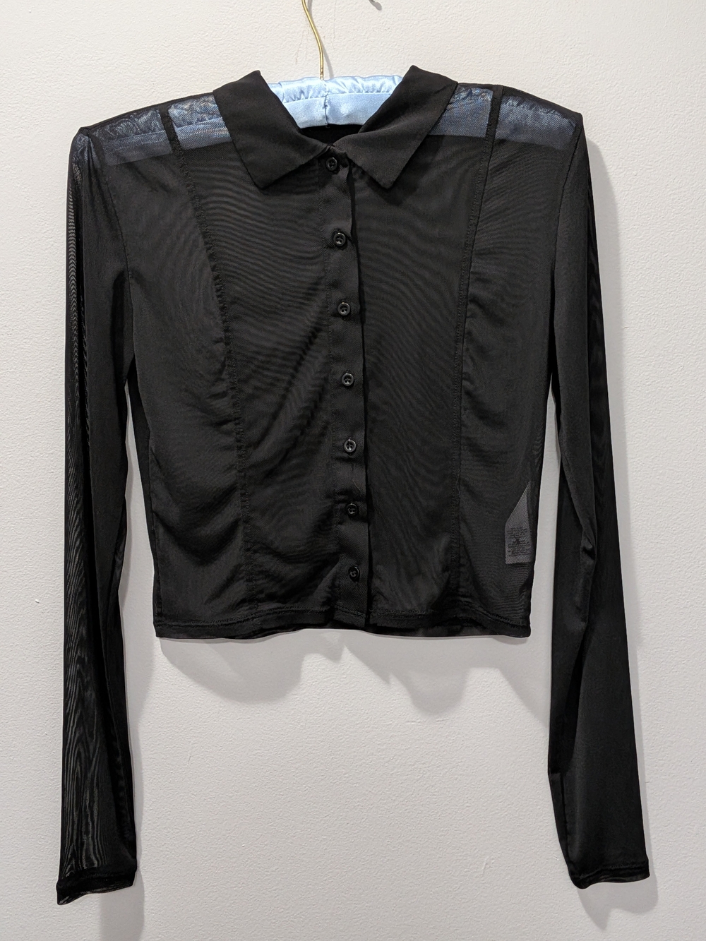 Garage Sheer Button Up Long Sleeve Black 🖤 Small